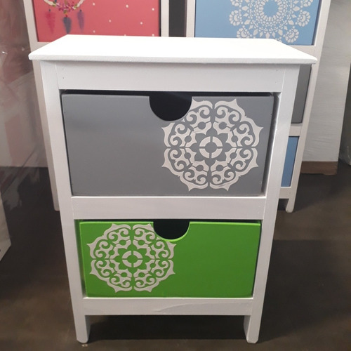 Imagen 1 de 3 de Mesa De Luz Cajonera Organizador De Juguetes 2 Cajones
