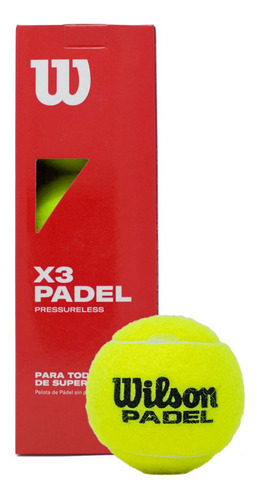 Pelota Padel Wilson Sin Presión X3 Caja 24 Amarillo