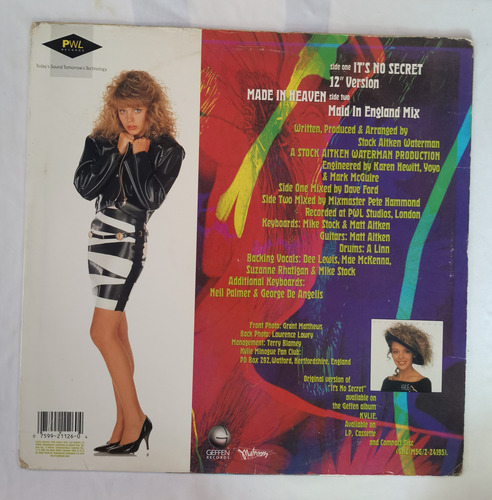 Kylie Minogue It's No Secret Disco De Vinilo Importado Lp Edición Original (Usado)