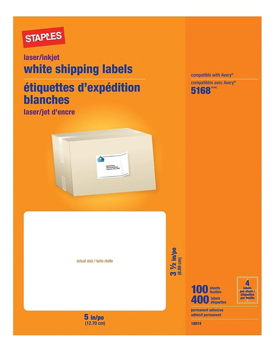 Grapa White Inkjet Laser Etiqueta Envio Box
