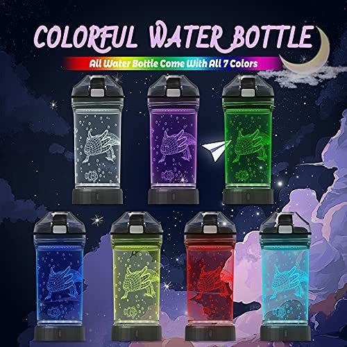 Botella De Agua Axolotl Para Niños Con Luz Led Brillante En