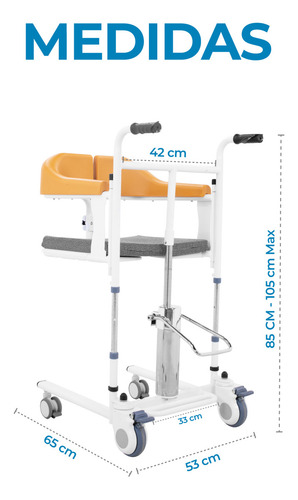 Silla Hidráulica Ducha Elevador Paciente Onof