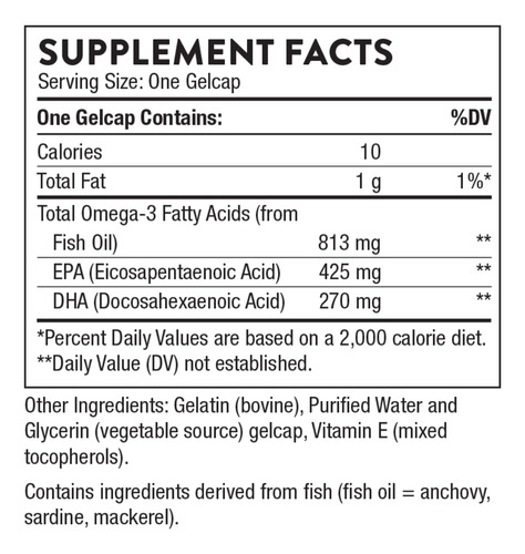 Thorne Super Epa, 90 Cápsulas De Gel Sabor Sin Sabor
