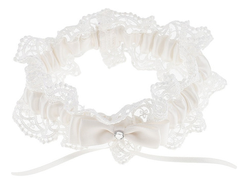 2 Piezas Liga De Encaje Floral Boda Novia Recuerdo Bowknot