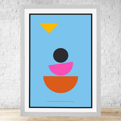 Cuadro Bauhaus Diseño Sencillo Poster 30x40 Cm C971 Blanco Moderno