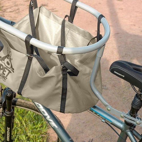 Imagem 3 de 9 de Cadeirinha Bike Cesta P/ Cachorro Pet Basket Bege