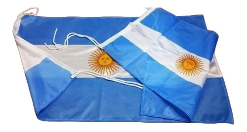 Bandera De Argentina Grande 180 X 150 Cm Con Tiras Y P Palo