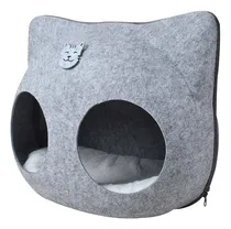 Comprar Cama Cucha Casita Tunel Rascador Juguete Para Gatos Fieltro Color Gris