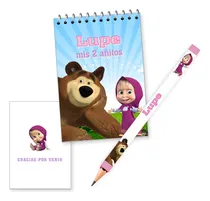 Comprar Anotadores Y Lápiz Souvenir 40u Souvenir Masha Y El Oso