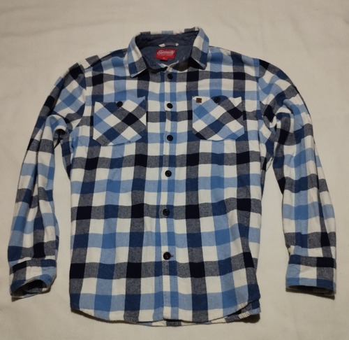 Camisa De Franela Coleman Talla Xl Extra Grande Corta Azul 