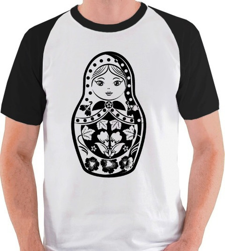 Camiseta Matrioshka Rússia Matrioska Blusa Camisa Raglan