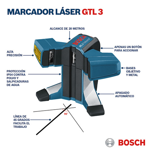 Nivel Laser Gtl 3 Baldosin 20mts +/-0.2mm/m