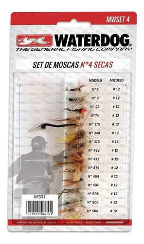 Kit 15 Moscas Fly Waterdog Premium Truchas Secas Mwset4 N°12