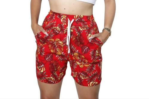 Short De Lino Estampado 100% Peruano