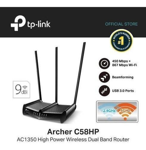 Imagen 5 de 7 de Router Rompemuros Wifi Tp-link Archer C58hp Ac1350 Dualband