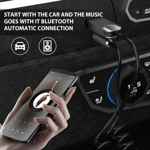 Receptor Usb Bluetooth 5.1 Para El Coche Con Toma Aux De 3.5