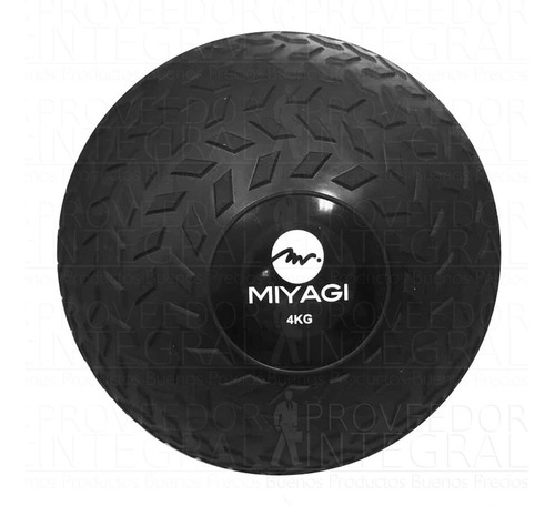 Balón Pelota Medicinal C/ Peso Inflable 4 Kg Negro Miyagi