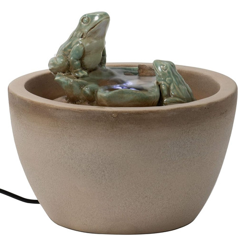 Foreside Home And Garden Multicolor Ceramic Frog Fuente De A