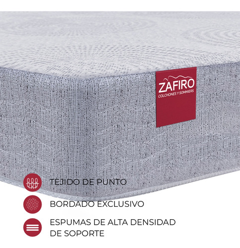 Colchon Espuma Zafiro Live 2 Plazas 17cm Alta Densidad