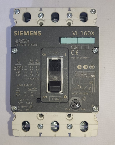 Breaker Vl160 100amp Siemens