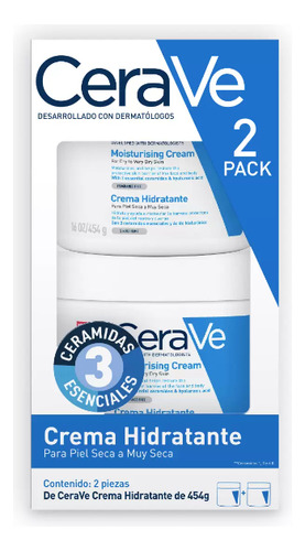 Cerave Crema Hidratante 2 Pzas De 454 Gr Momento De Aplicación Día/noche Tipo De Piel Mixta