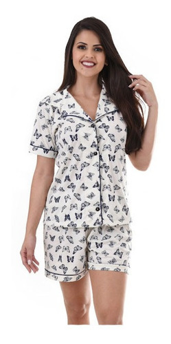 Imagem 3 de 3 de Pijama Feminino Adulto Americano Aberto Botão Maternidade