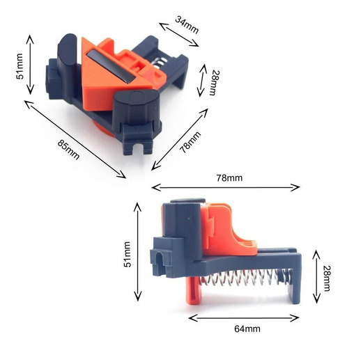 Kit De 4 Herramientas Grampo Sargento Aperto Angular P/ Marc