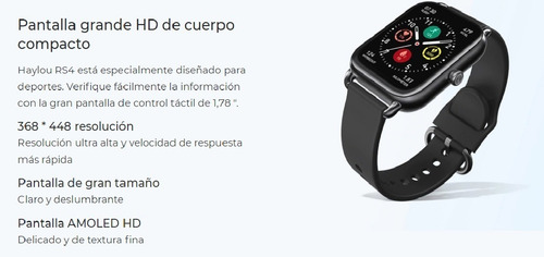 Imagen 8 de 10 de Smartwatch Haylou Ls12 Rs4 Reloj Inteligente Oximetro Negro