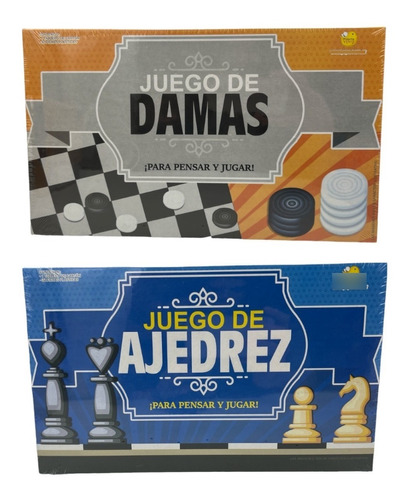 Juego De Mesa Ajedrez + Damas Pack X 2 Combo Diversion Niños