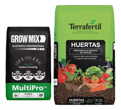 Kit Grow Mix Indoor 20 L Sustrato Para Huerta 50 L Pr6-*