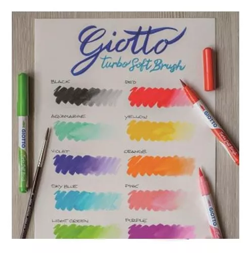 Marcadores Turbo Soft Brush Giotto 10 Colores