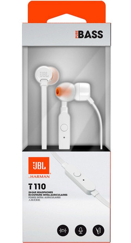 Audífonos Jbl T110 In-ear Blanco Color White