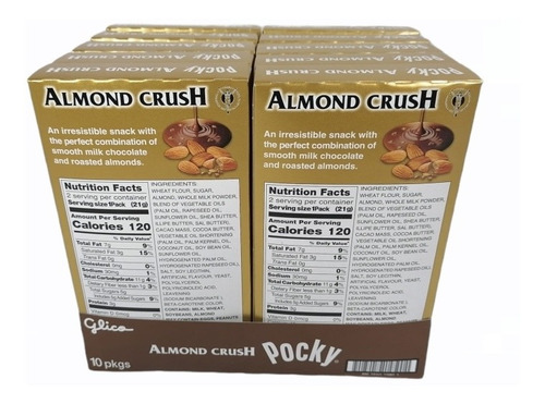 10 Pocky Almond Crush (chocolate Con Trocitos De Almendra)