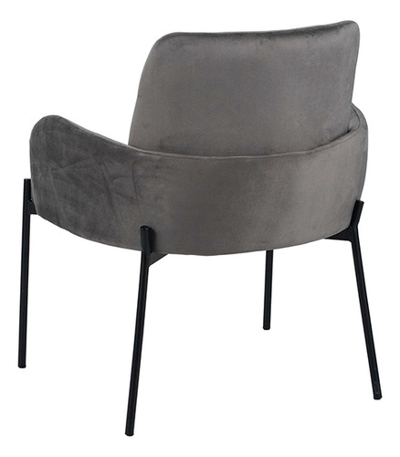 Silla Sillon Roma Base Black Importado Pana Negro Gris Claro