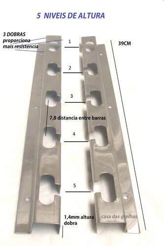 Suporte P/ Churrasqueira Com Barras Maciças 60cm Largura