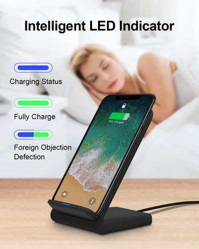Cargador Inalámbrico Rápido De 10 W, Soporte De Carga Compat
