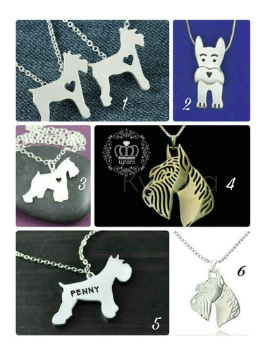 Dije Cadena Perro Schnauzer Plata Mascota Doglovers Kynaira