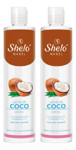 2 Pack Crema Corporal Leche De Coco Shelo