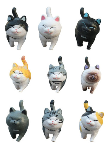 9 Gatos De Adorno Figuras Decorativas Gato Chino