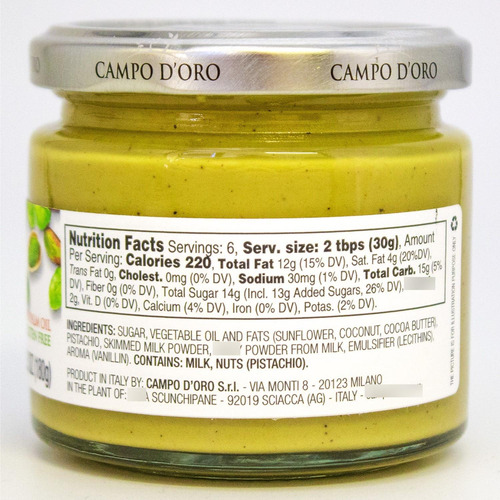 Paquete De 2 Mantequilla De Crema De Pistacho Dulce 180 G