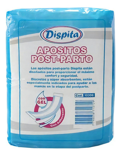 Apósitos Post Parto Dispita Máxima Protección 10 Unidades