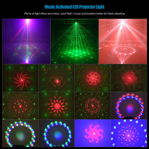 Imagen 2 de 9 de Led Proyección Luz Etapa Lámpara De Música Activado Auto Fla