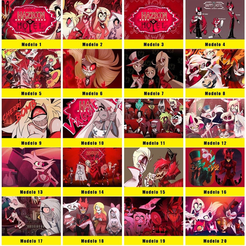 Imagem 2 de 2 de Kit 10 Placas Decorativas Hazbin Hotel