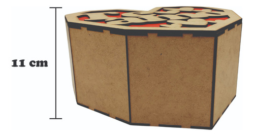 Caja De Corazón Grande 26 Cm Mdf Para Regalar/san Valentín