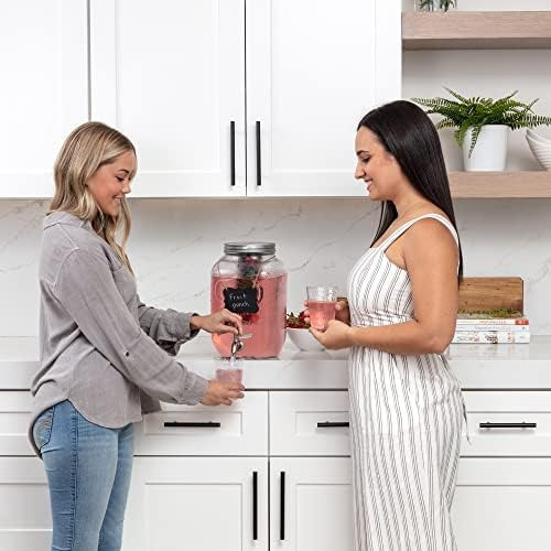 Dispensador De Agua De Vidrio De 1 Galón Con Acero Inoxidabl