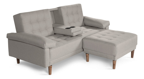 Sala Modular Praia Makora Essentials De Lino Reversible Color Gris