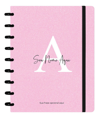 Caderno Disco Personalizado Inteligente 17x23 Areia Magenta