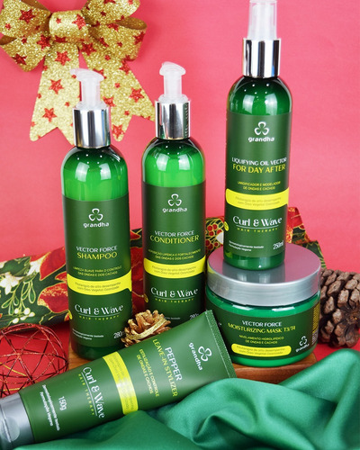 Kit Grandha Vector Force Shampoo + Condicionador + Leave-in