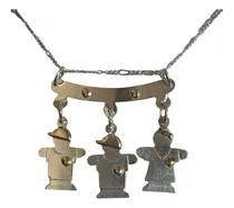 Comprar Conjunto Cadena Dijes  Hijo Hija Nene Nena Plata Y Oro