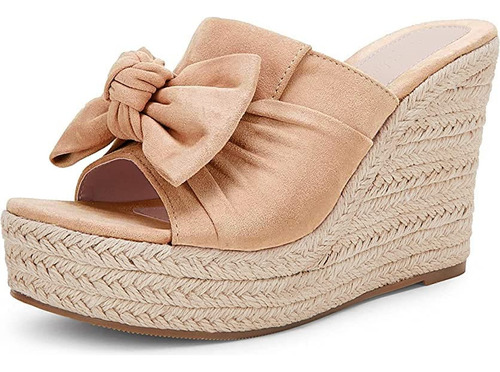 Sandalias Con Pajarita Sin Cordones Con Cuña Para Mujer